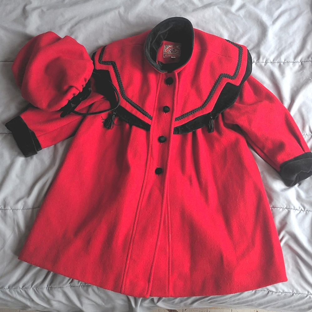 Vintage Precious Stones by Jonathan Stones Girls Coat and Matching Bonnet Hat